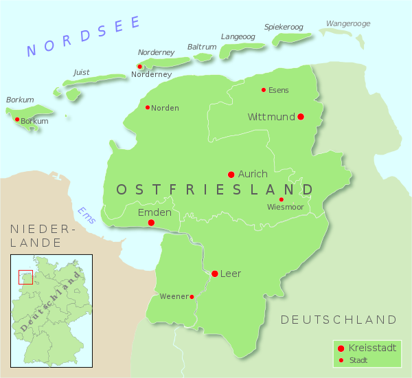 Mapa Ostfriesland